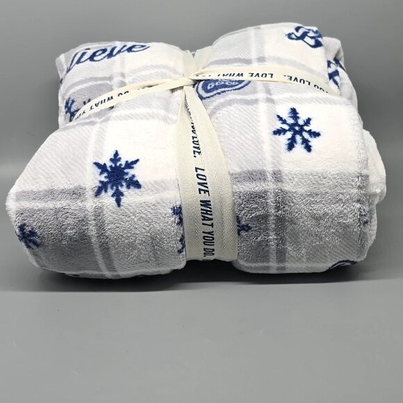 Life Is Good Berkshire Plaid Believe Cozy Plush Throw Blanket Oversized 60x70 - Picture 8 of 9